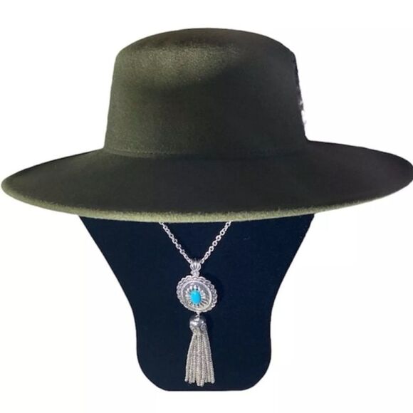 Western Felt Cowboy Hat Size 7 Green or Black - Picture 12 of 14